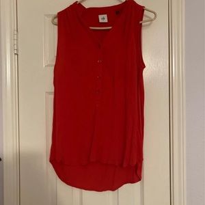 Cabi Orange Button down sleeveless shirt